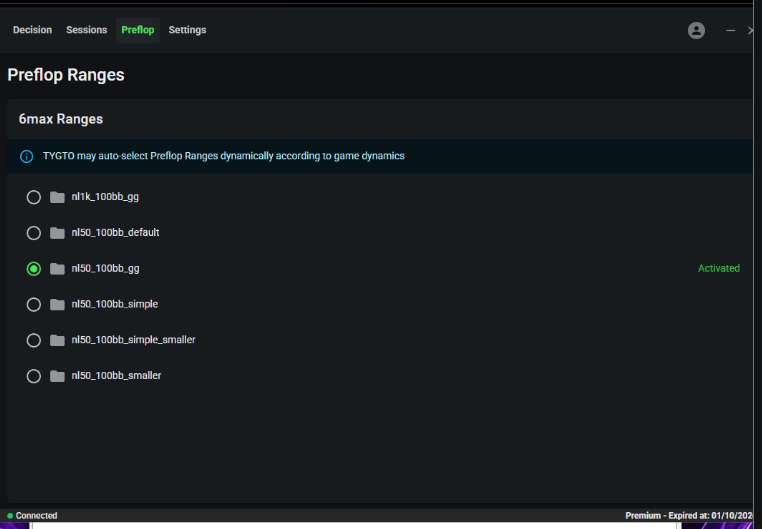 Preflop Range Library